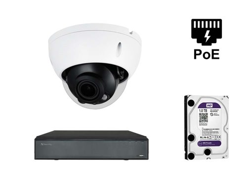 Caméra X-Security IP Dome - KIT1-XS-IPD844ZSWH-4P