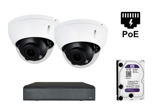 Caméra X-Security IP Dome - KIT2-XS-IPD844ZSWH-4P