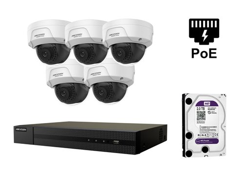 Caméra IP de 4 mégapixels Hikvision - KIT5-HWI-D141H