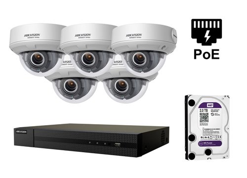 Caméra IP de 4 mégapixels Hikvision - KIT5-HWI-D640H-Z