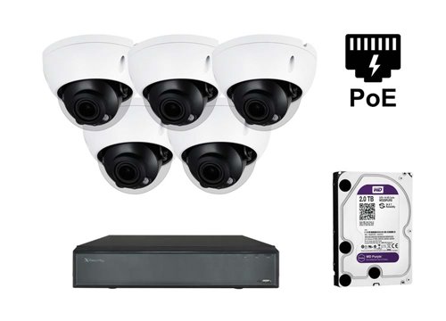 Caméra X-Security IP Dome - KIT5-XS-IPD844ZWH-4P