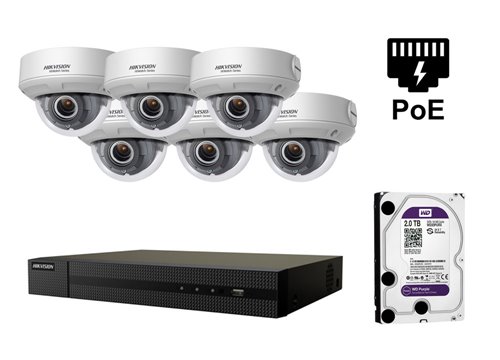 Caméra IP de 4 mégapixels Hikvision - KIT6-HWI-D640H-Z