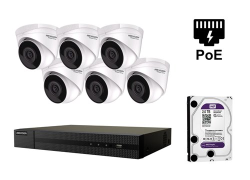 Caméra IP Hikvision 4 Megapixel - KIT6-HWI-T241H