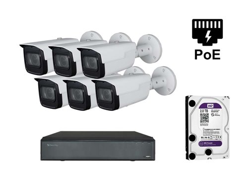 Caméra IP Starlight 4K - KIT6-XS-IPCV830SAW-8-EPOE