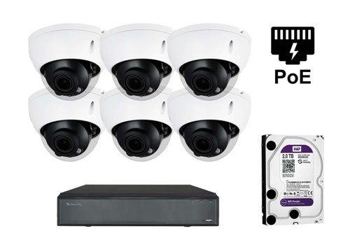 Caméra de dôme IP X-Security - Kit6-XS-IPD844ZSWH-4P