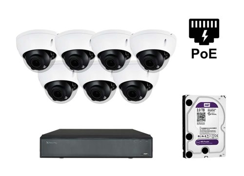 Caméra Dôme IP X-Security - Kit7-XS-IPD844ZSWH-4P