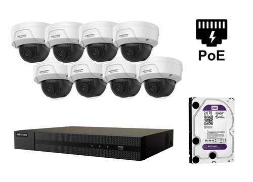 Caméra IP Hikvision 4 Megapixel - KIT8-HWI-D141H