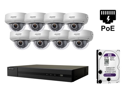 Caméra IP de 4 mégapixels Hikvision - KIT8-HWI-D640H-Z