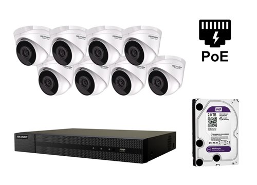 Caméra IP Hikvision 4 Megapixel - KIT8-HWI-T241H