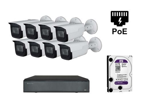 Caméra IP Starlight 4K - KIT8-XS-IPCV830SAW-8-EPOE