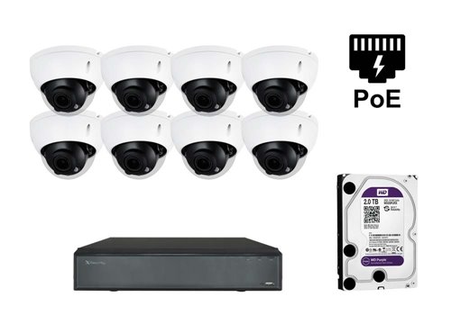 Caméra Dôme IP X-Security - KIT8-XS-IPD844ZSWH-4P