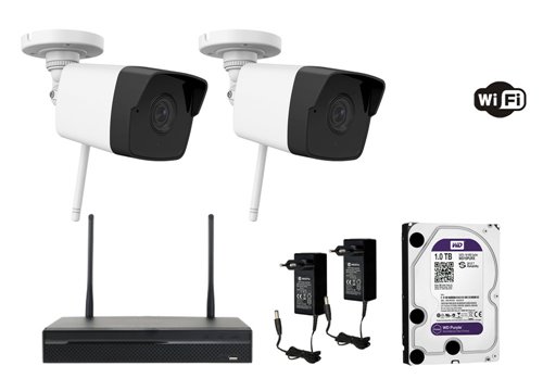 Appareil photo IP WiFi 2 MP - KIT2-HWI-B120-D / W