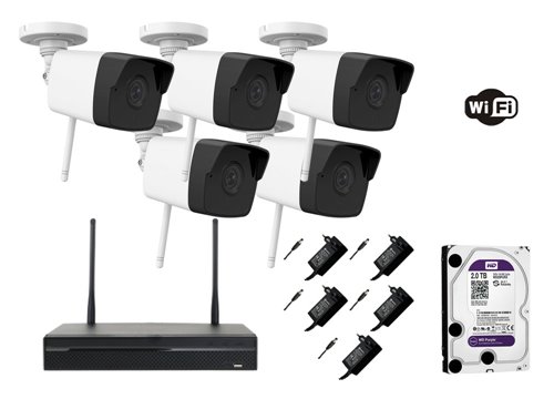Appareil photo IP WiFi 2 MP - KIT5-HWI-B120-D / W