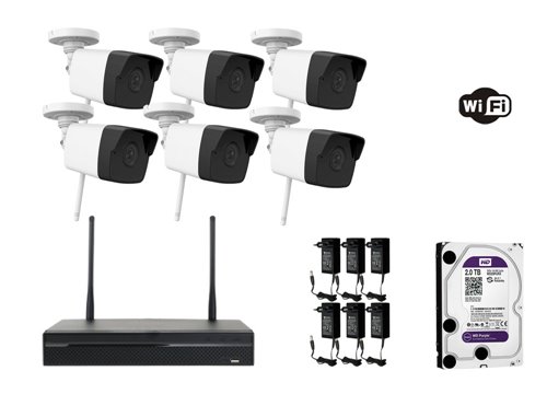 Appareil photo IP WiFi 2 MP - KIT6-HWI-B120-D / W