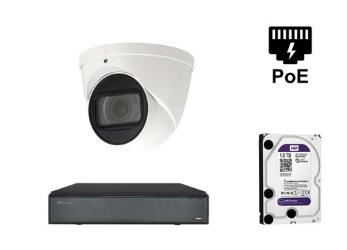 Caméra Dôme IP X-Security - KIT1-XS-IPDM987ZSAW-2-EPOE