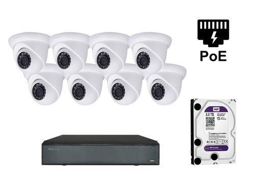 5 MP Caméra IP X-Security - Kit8-XS-IPDM741W-5