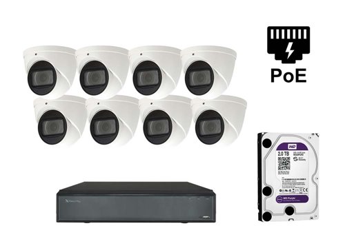 Caméra à dôme IP X-Security - KIT8-XS-IPDM987ZSAW-2-EPOE